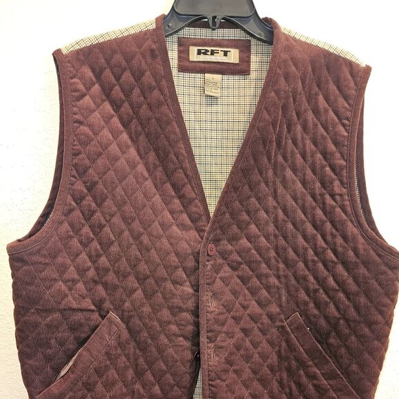 RFT Fall Chocolate Brown Versatile Quilted Vest preppy Winter Wardrobe Unisex L - Picture 3 of 7